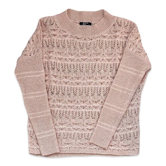 Marciano for Guess Pink Open Knit Sweater with Metallic Thread – Size XS - Picture 1 of 3